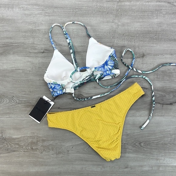 ☀️HURLEY☀️O’NIELL☀️ADJUSTABLE SUPPORTED  MATIRA SALTWATER SOLIDS TEXTURE BIKINI - Picture 12 of 15